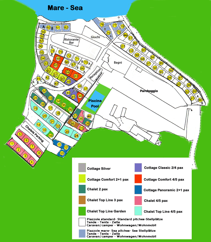 Kaart van de vakantiedorp