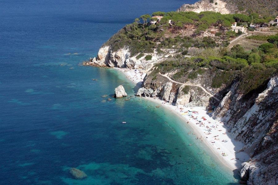 De stranden van Acquavivetta en Sansone, Elba